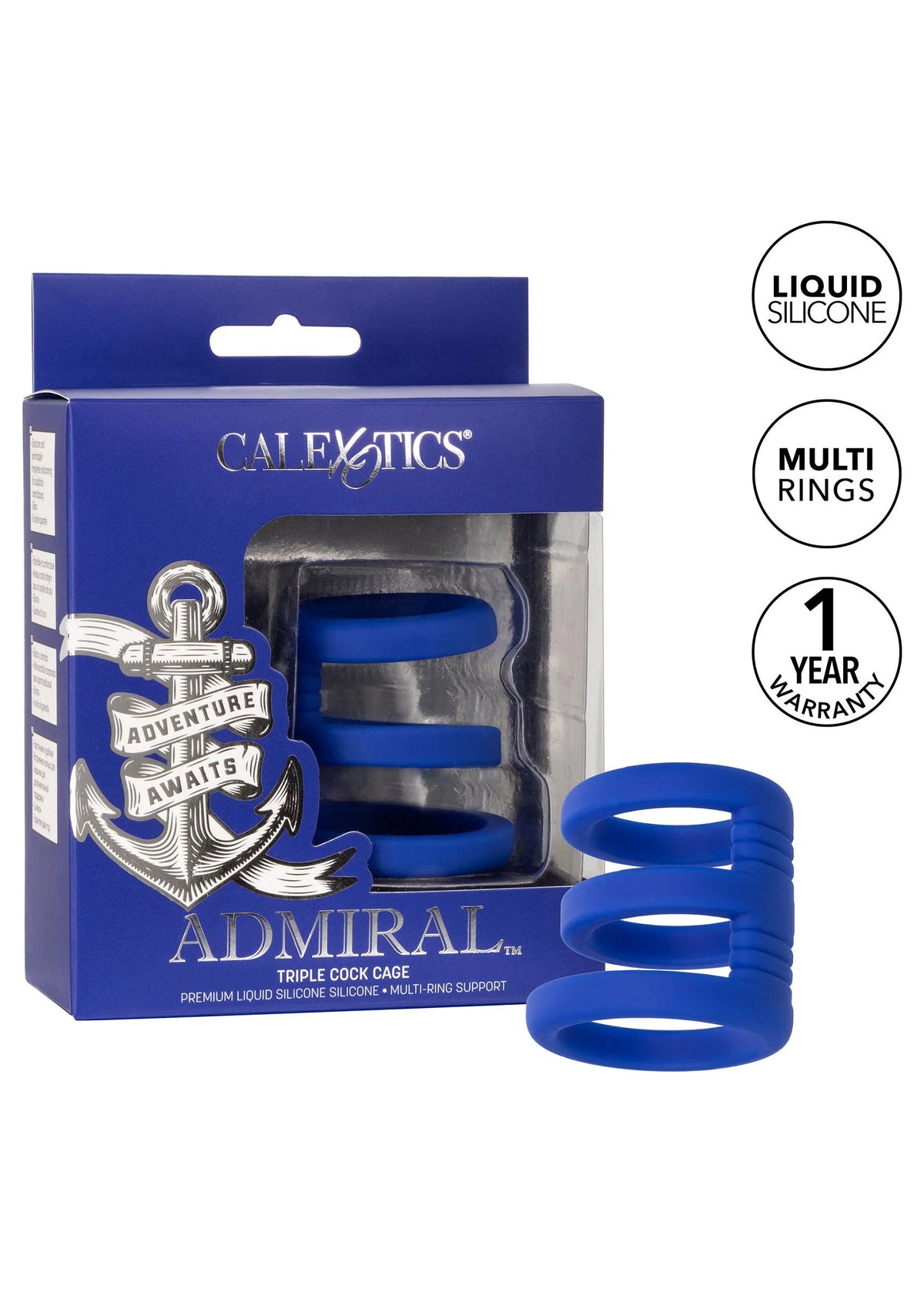 Bestel: CalExotics Admiral Triple Cock Cage - bij Happytoys.nl, happytoys.be, Happytoys.ae: erotische sex webshop | liever Happy dan Easy ⭐⭐⭐⭐⭐