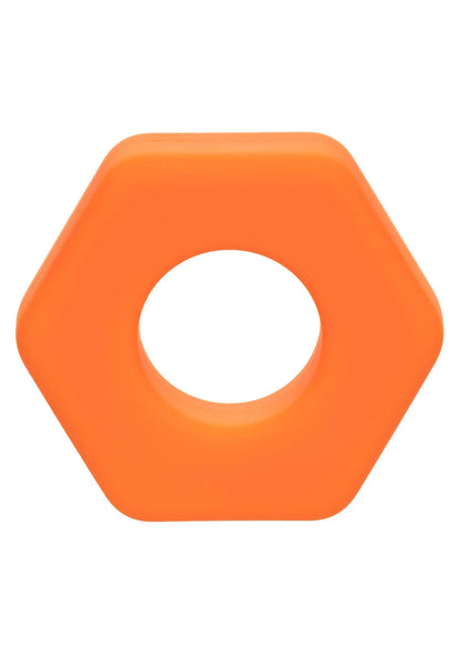 Bestel: Alpha Liquid Silicone Prolong Sexagon Ring by CalExotics - bij Happytoys.nl, happytoys.be, Happytoys.ae: erotische sex webshop | liever Happy dan Easy ⭐⭐⭐⭐⭐ - Default Title - 14865 - ORANGE