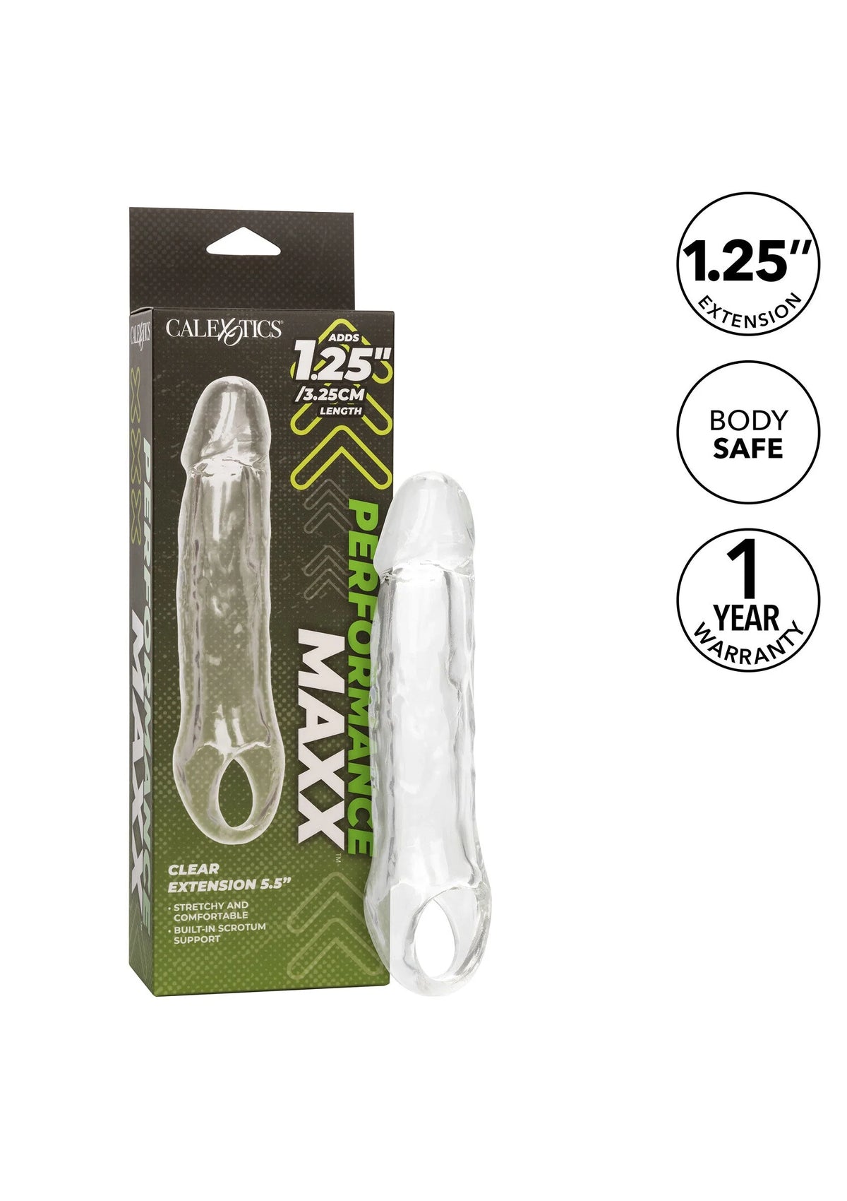 Bestel: Performance Maxx Clear Extension 5.5' by CalExotics - bij Happytoys: de erotische sex webshop | liever Happy dan Easy ⭐⭐⭐⭐⭐