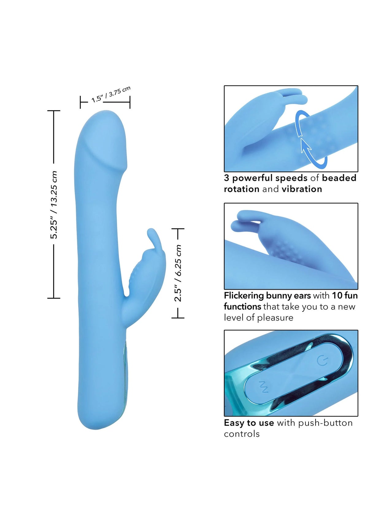 Bestel: Jack Rabbit Elite Rotating Rabbit vibrator by CalExotics - bij Happytoys.nl, happytoys.be, Happytoys.ae: erotische sex webshop | liever Happy dan Easy ⭐⭐⭐⭐⭐