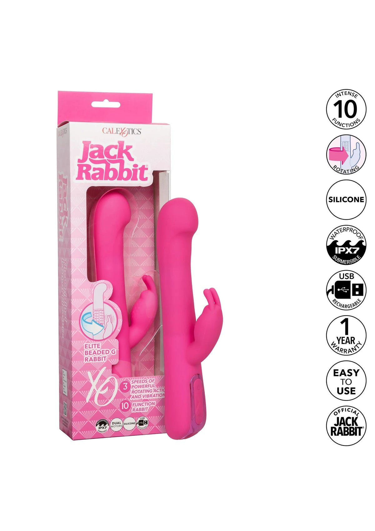 Bestel: Jack Rabbit Elite Beaded G Rabbit by CalExotics - bij Happytoys: de erotische sex webshop | liever Happy dan Easy ⭐⭐⭐⭐⭐