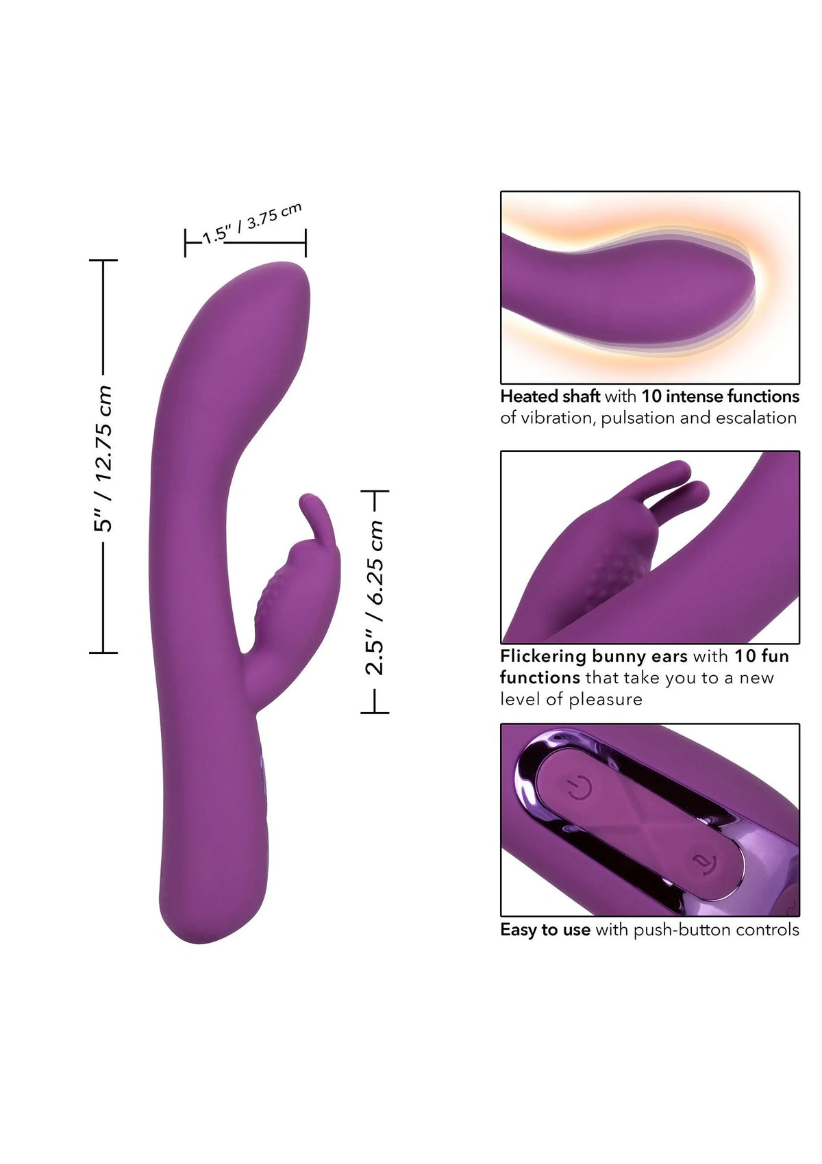 Bestel: Jack Rabbit Elite Warming Rabbit vibrator by CalExotics - bij Happytoys: de erotische sex webshop | liever Happy dan Easy ⭐⭐⭐⭐⭐