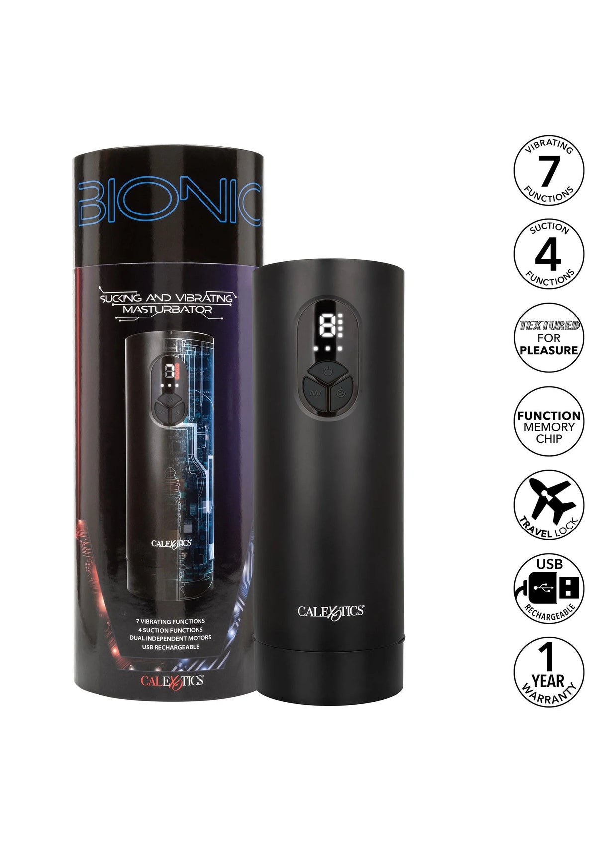 Bestel: Bionic Sucking and Vibrating Masturbator by CalExotics - bij Happytoys.nl, happytoys.be, Happytoys.ae: erotische sex webshop | liever Happy dan Easy ⭐⭐⭐⭐⭐