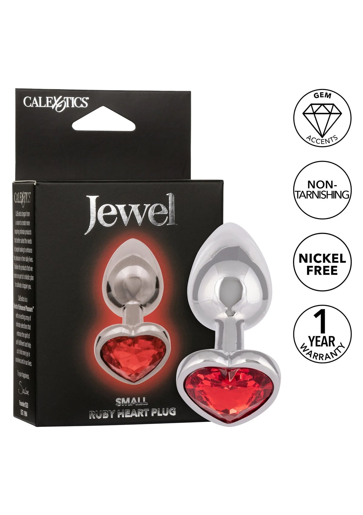 Bestel: Jewel Small Ruby Heart Plug by CalExotics - bij Happytoys.nl, happytoys.be, Happytoys.ae: erotische sex webshop | liever Happy dan Easy ⭐⭐⭐⭐⭐