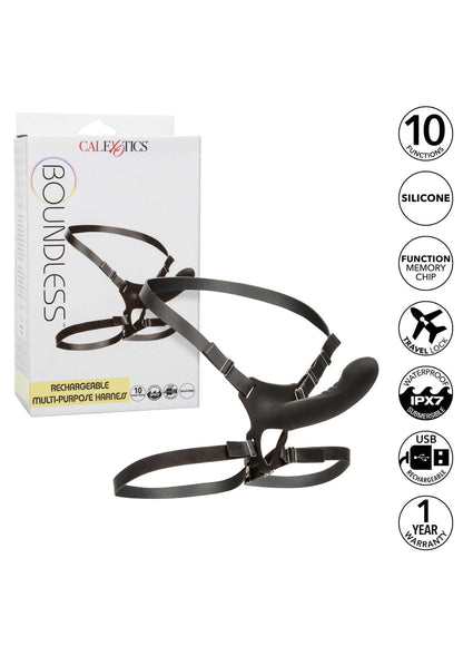 Bestel: Boundless Rechargeable Multi - Purpose Harness by CalExotics - bij Happytoys.nl, happytoys.be, Happytoys.ae: erotische sex webshop | liever Happy dan Easy ⭐⭐⭐⭐⭐