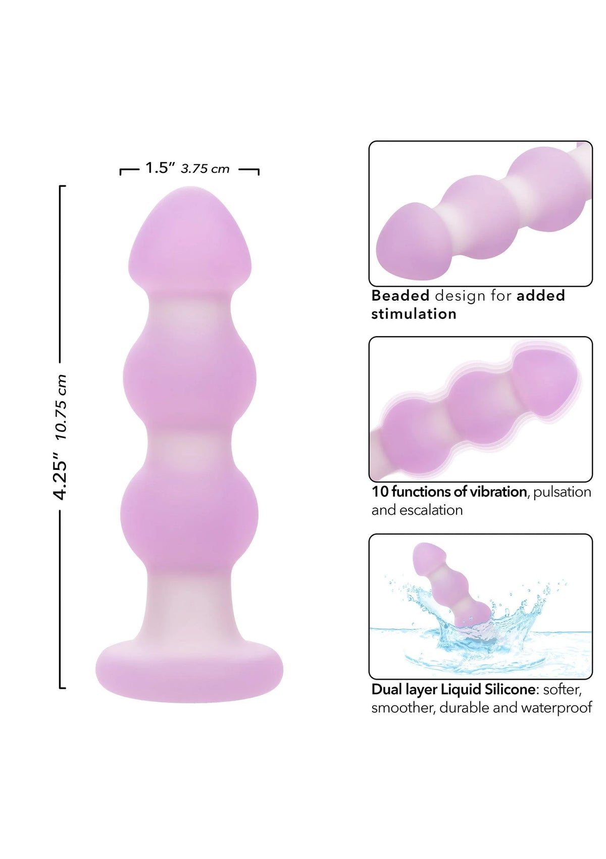Bestel: Lavender Haze Beaded Probe by CalExotics - bij Happytoys: de erotische sex webshop | liever Happy dan Easy ⭐⭐⭐⭐⭐