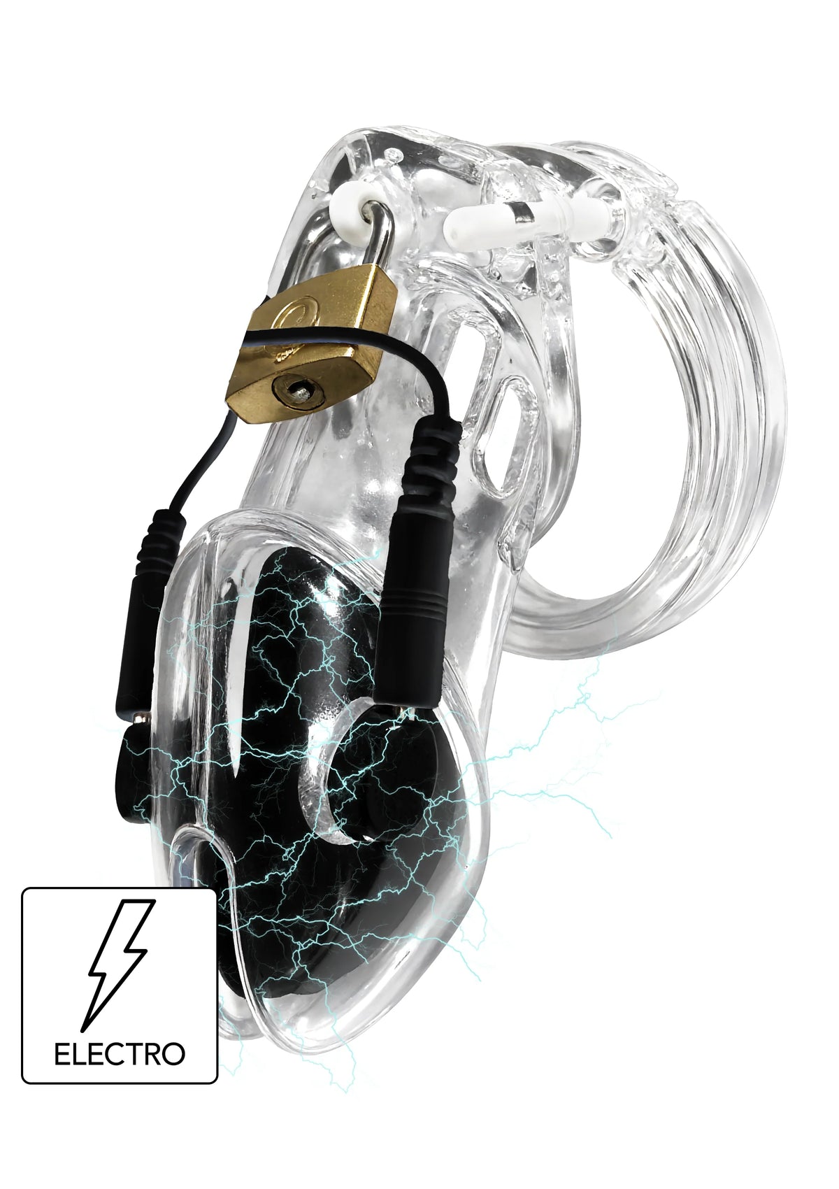 Bestel: Electro Cock Cage by Hidden Desire - bij Happytoys: de erotische sex webshop | liever Happy dan Easy ⭐⭐⭐⭐⭐ - Default Title - 16833 - CLEAR