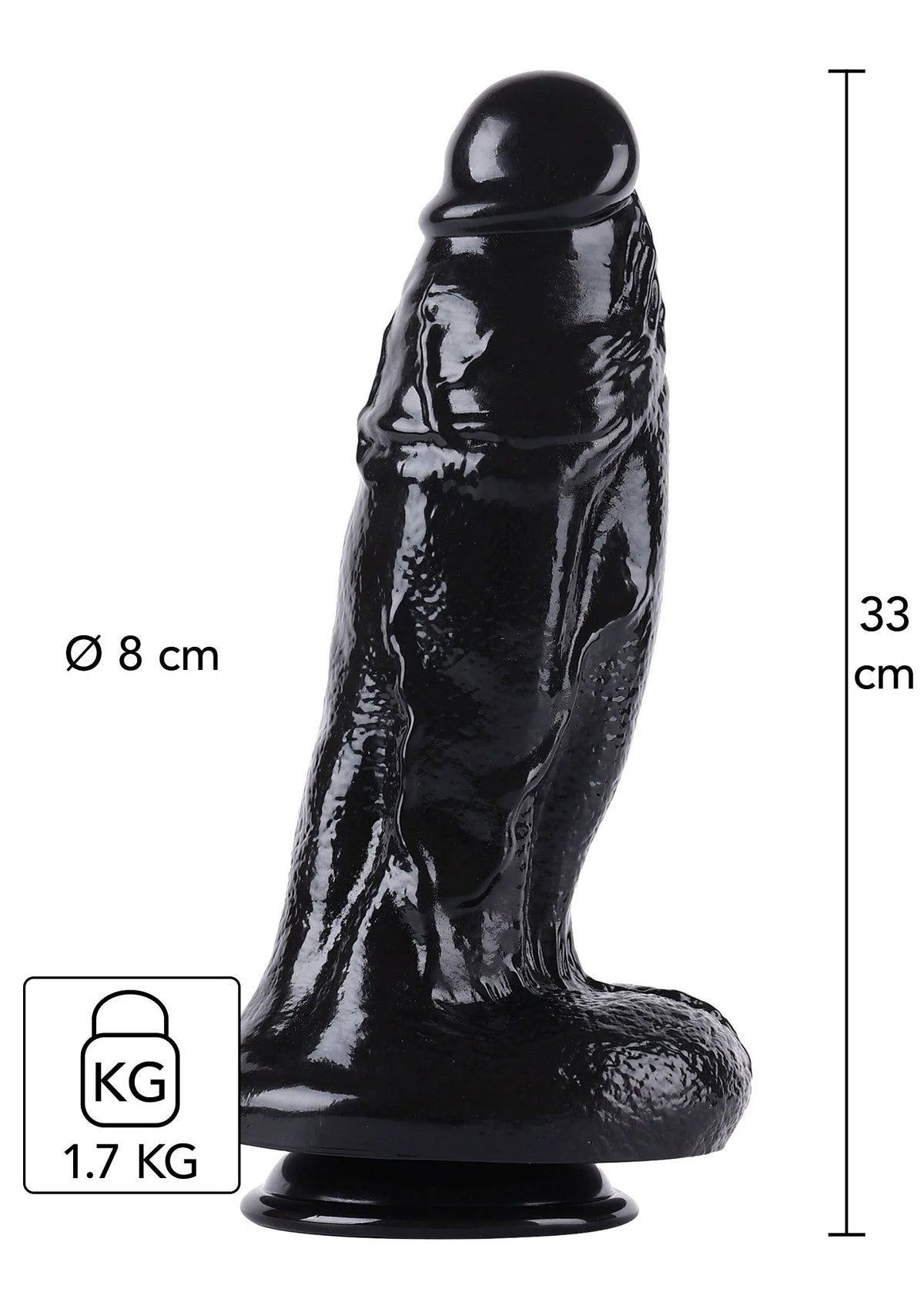Bestel: Dong Xtra Thick 32.5 cm by Hidden Desire - bij Happytoys: de erotische sex webshop | liever Happy dan Easy ⭐⭐⭐⭐⭐ - Default Title - 16891 - BLACK