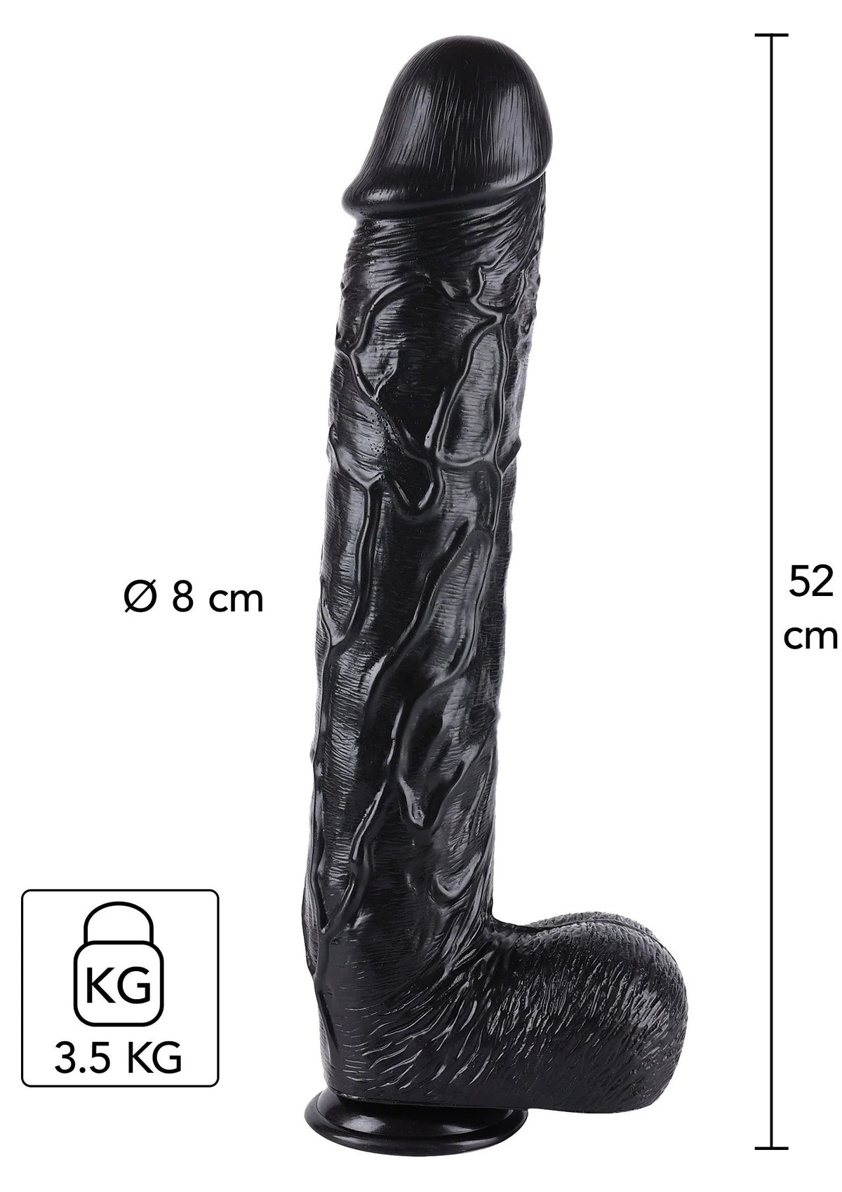 Bestel: Dong 52 cm by Hidden Desire - bij Happytoys: de erotische sex webshop | liever Happy dan Easy ⭐⭐⭐⭐⭐ - Default Title - 16894 - BLACK