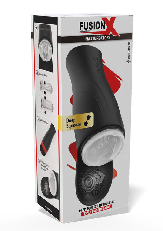Bestel: Deep Squeeze Nutbuster Triple Masturbator by Hidden Desire Fusion X - bij Happytoys: de erotische sex webshop | liever Happy dan Easy ⭐⭐⭐⭐⭐