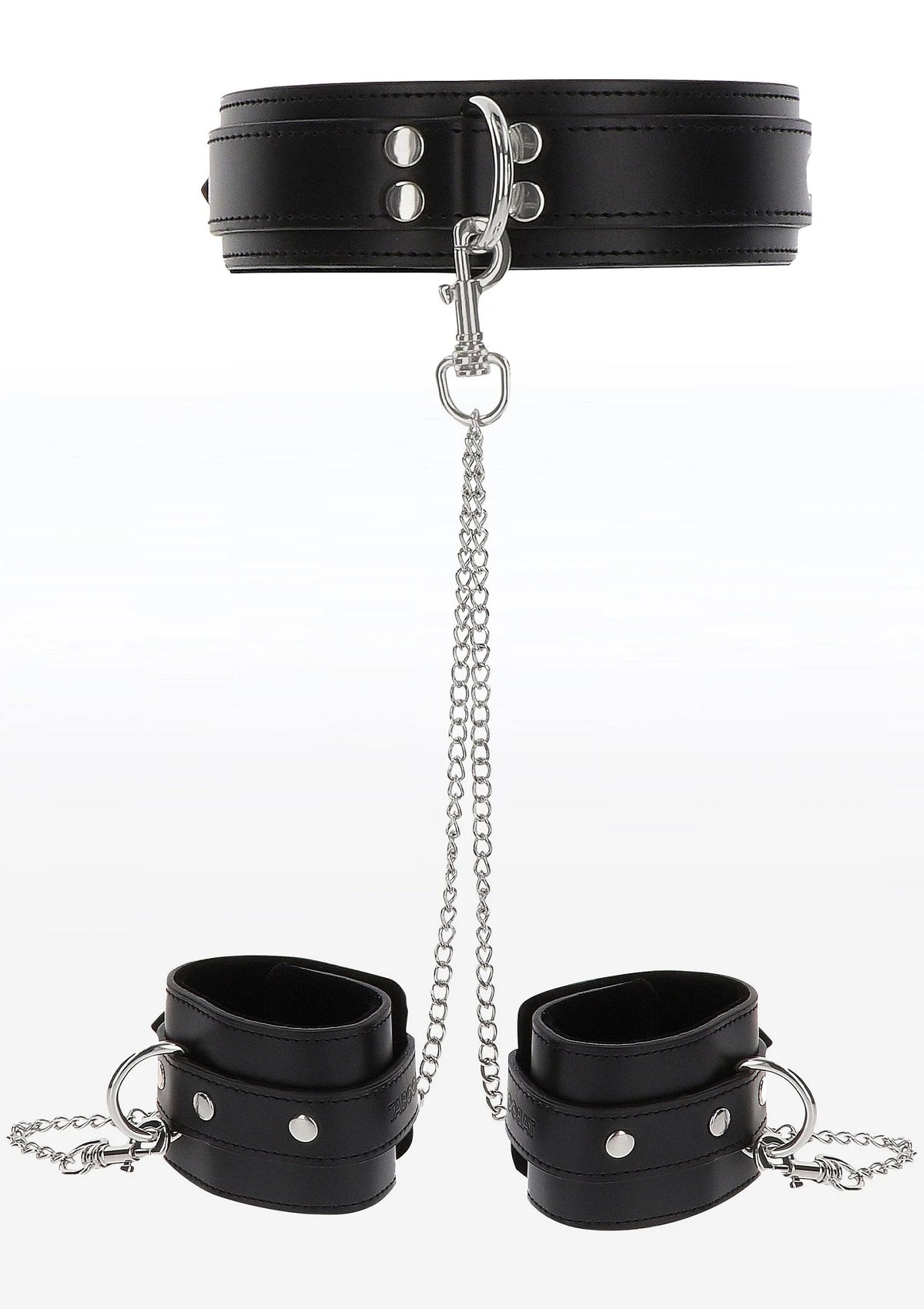 Bestel: Heavy Collar and Wrist Cuffs - bij Happytoys.nl, happytoys.be, Happytoys.ae: erotische sex webshop | liever Happy dan Easy ⭐⭐⭐⭐⭐ - Default Title - 17104 - BLACK