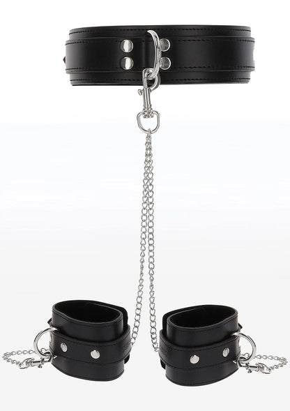 Bestel: Heavy Collar and Wrist Cuffs - bij Happytoys.nl, happytoys.be, Happytoys.ae: erotische sex webshop | liever Happy dan Easy ⭐⭐⭐⭐⭐ - Default Title - 17104 - BLACK
