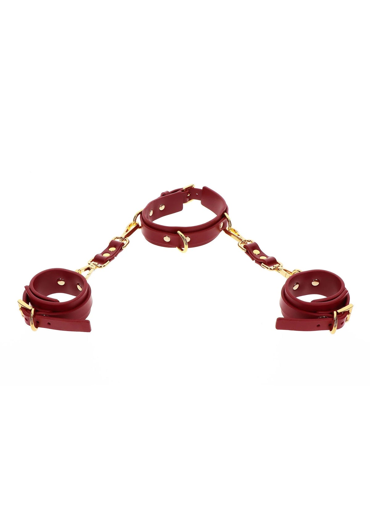 Bestel: D - Ring Collar and Wrist Cuffs by Taboom Bondage In Luxury - bij Happytoys: de erotische sex webshop | liever Happy dan Easy ⭐⭐⭐⭐⭐