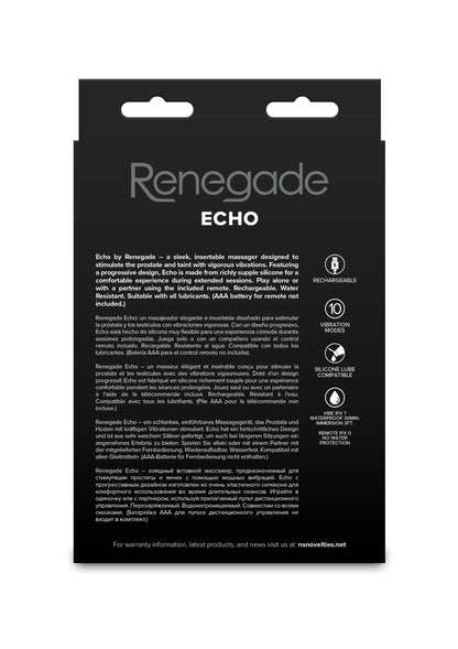 Bestel: Echo Prostate Plug with remote control by NS Novelties Renegade - bij Happytoys.nl, happytoys.be, Happytoys.ae: erotische sex webshop | liever Happy dan Easy ⭐⭐⭐⭐⭐