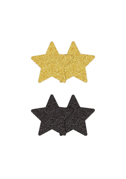 Bestel: Pasties Glitter Stars 2 Pair - bij Happytoys.nl, happytoys.be, Happytoys.ae: erotische sex webshop | liever Happy dan Easy ⭐⭐⭐⭐⭐ - Default Title - 19167 - BLACK