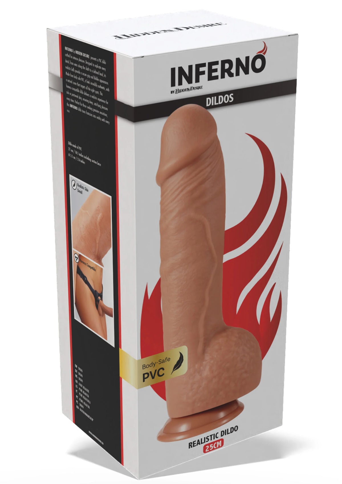 Bestel: Realistic Dildo PVC 25 cm by Hidden Desire - bij Happytoys.nl, happytoys.be, Happytoys.ae: erotische sex webshop | liever Happy dan Easy ⭐⭐⭐⭐⭐