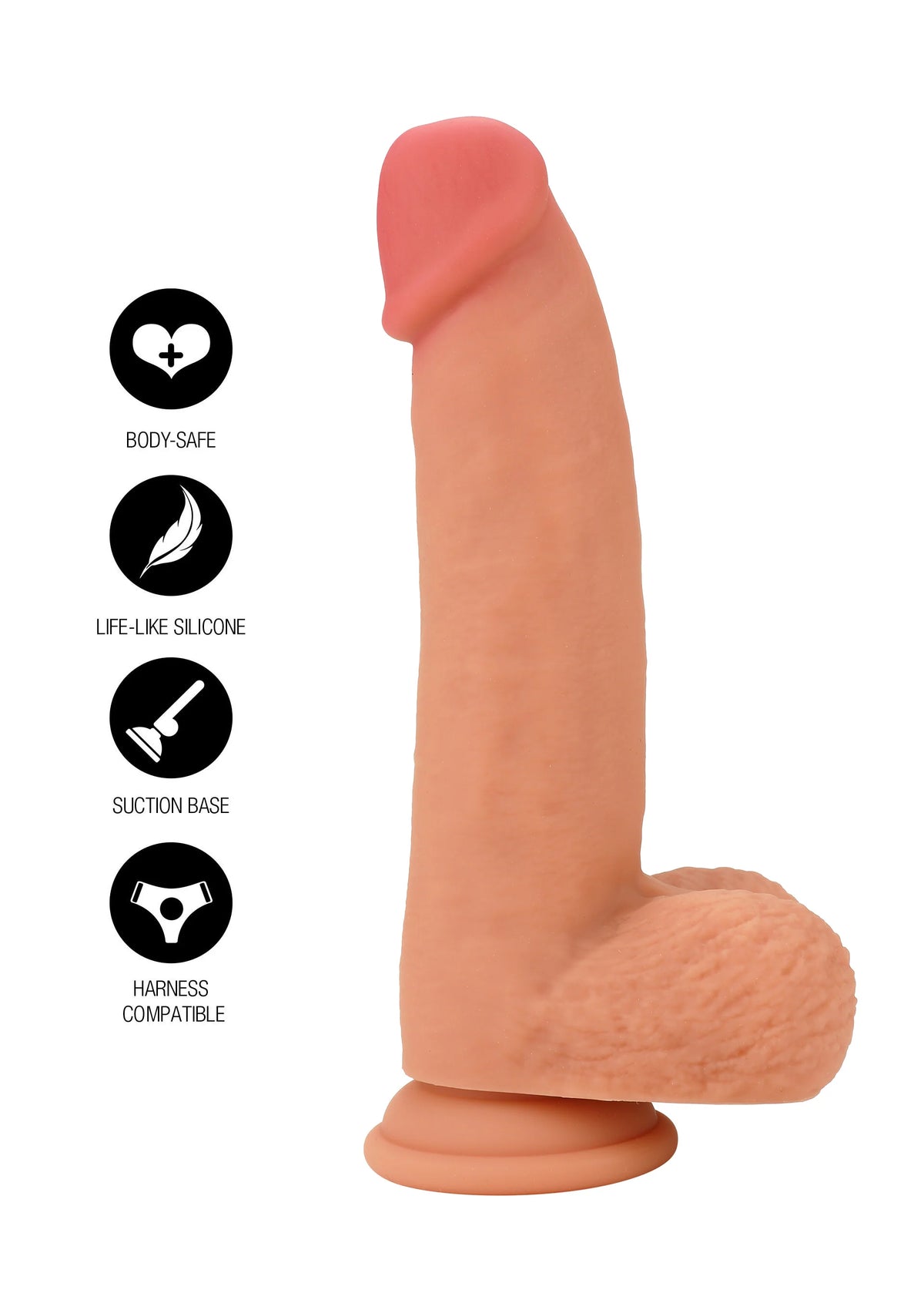 Bestel: Realistic Dildo Liquid Silicone 18 cm by Hidden Desire - bij Happytoys.nl, happytoys.be, Happytoys.ae: erotische sex webshop | liever Happy dan Easy ⭐⭐⭐⭐⭐