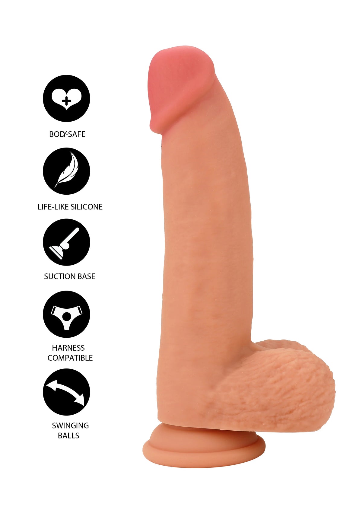 Bestel: Realistic Dildo Liquid Silicone 19 cm by Hidden Desire - bij Happytoys: de erotische sex webshop | liever Happy dan Easy ⭐⭐⭐⭐⭐