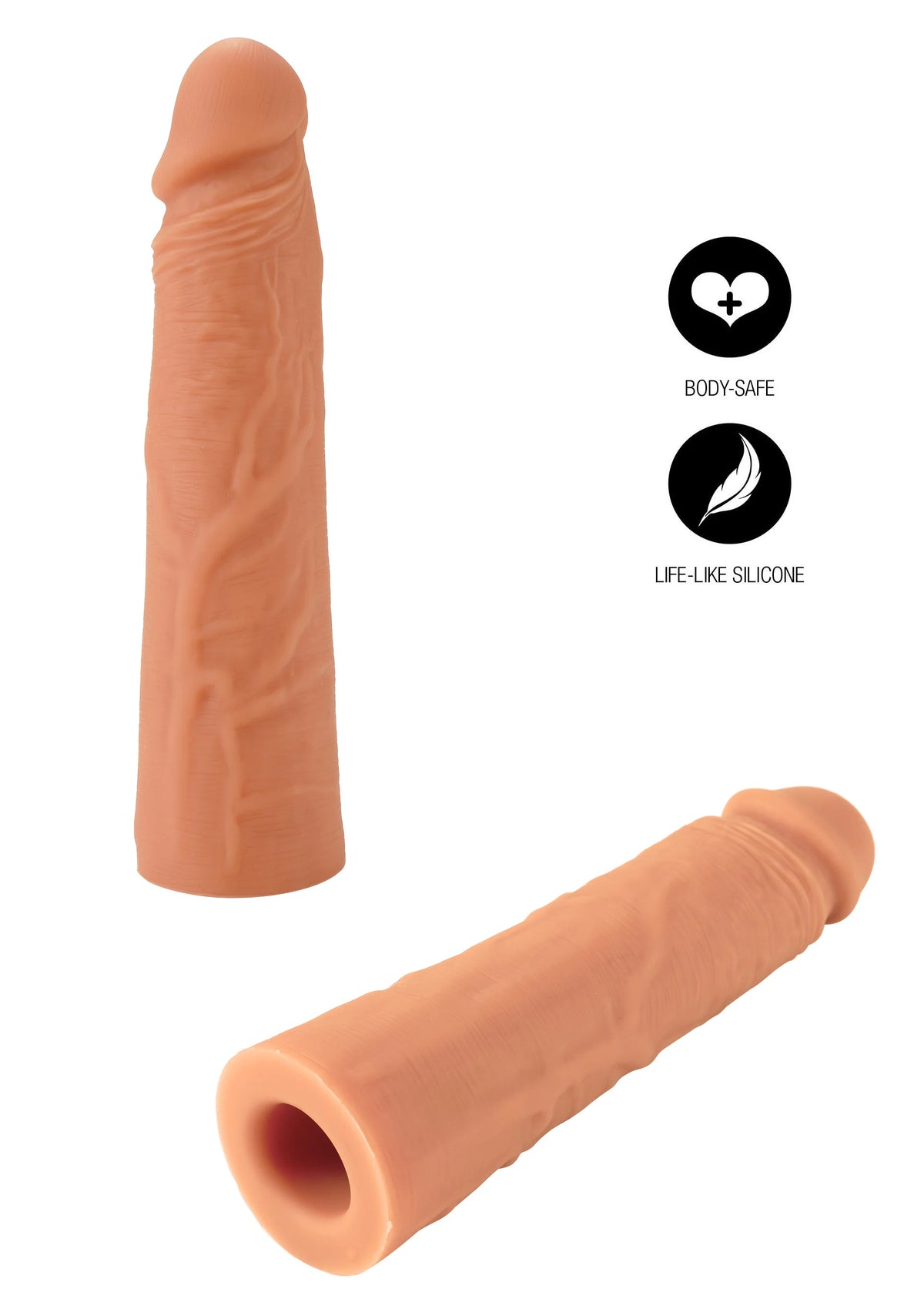 Bestel: Penis Sleeve Liquid Silicone 20 cm by Hidden Desire - bij Happytoys.nl, happytoys.be, Happytoys.ae: erotische sex webshop | liever Happy dan Easy ⭐⭐⭐⭐⭐