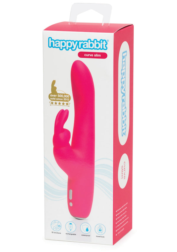Bestel: Slimline Curve Rabbit by Happy Rabbit - bij Happytoys: de erotische sex webshop | liever Happy dan Easy ⭐⭐⭐⭐⭐