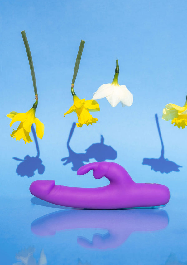 Bestel: Slimline Realistic Rabbit vibrator by Happy Rabbit - bij Happytoys: de erotische sex webshop | liever Happy dan Easy ⭐⭐⭐⭐⭐