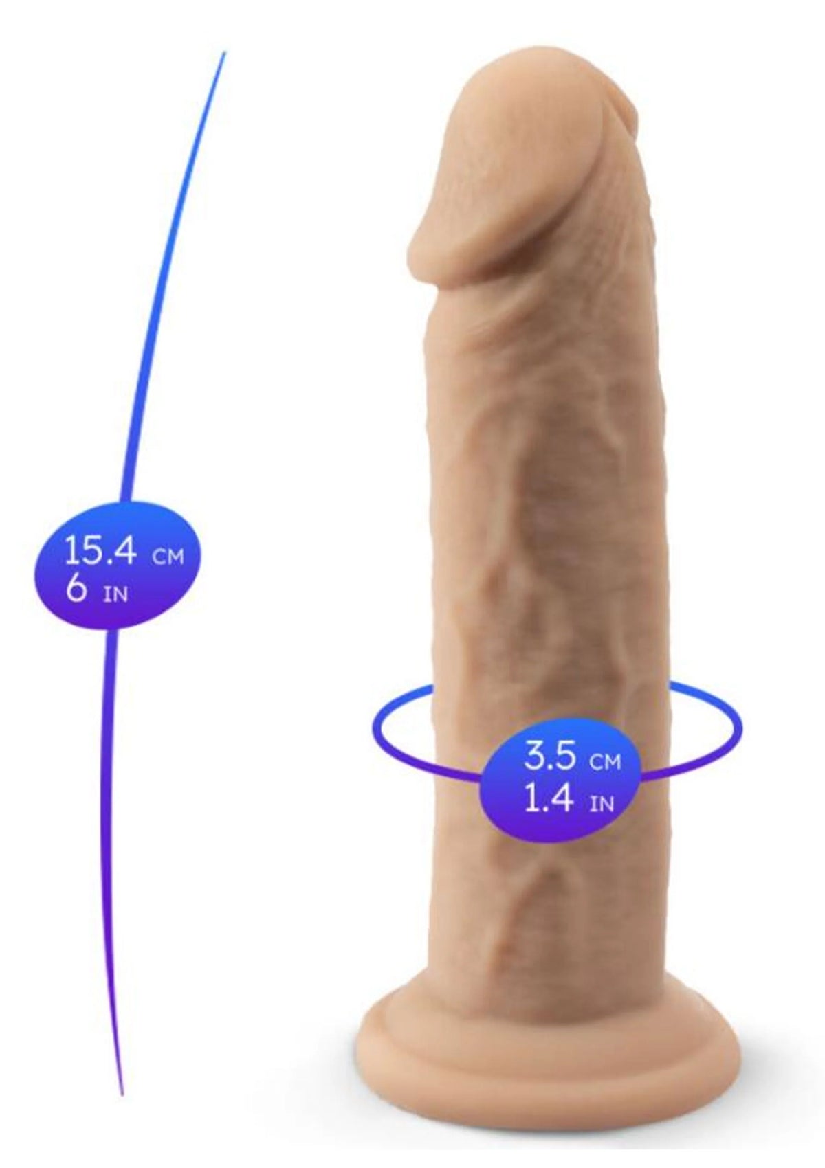 Bestel: Real Skin Dildo Model 2 (6 inch) by Sikex - D Real Feel - bij Happytoys.nl, happytoys.be, Happytoys.ae: erotische sex webshop | liever Happy dan Easy ⭐⭐⭐⭐⭐