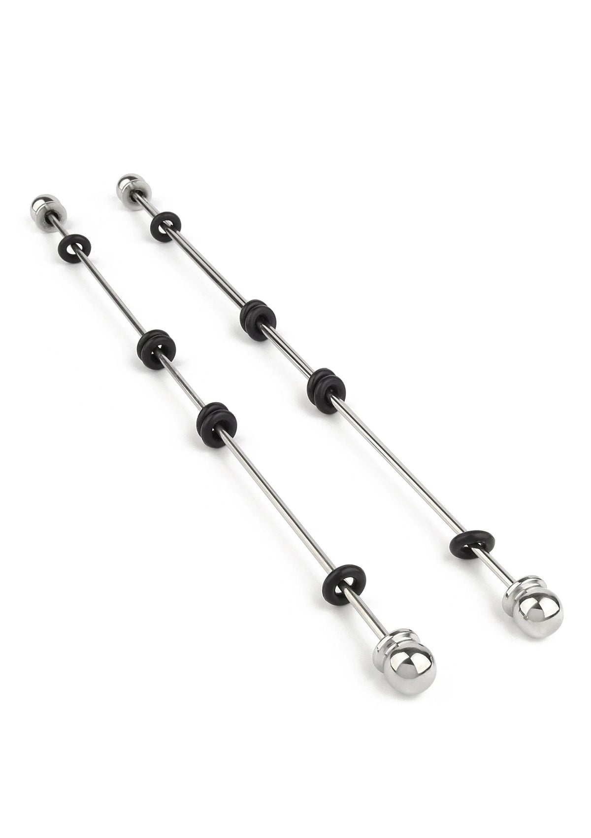 Bestel: Nipple Sticks with Ball 20cm by Mr. Steel - bij Happytoys: de erotische sex webshop | liever Happy dan Easy ⭐⭐⭐⭐⭐ - Default Title - 38411 - SILVER