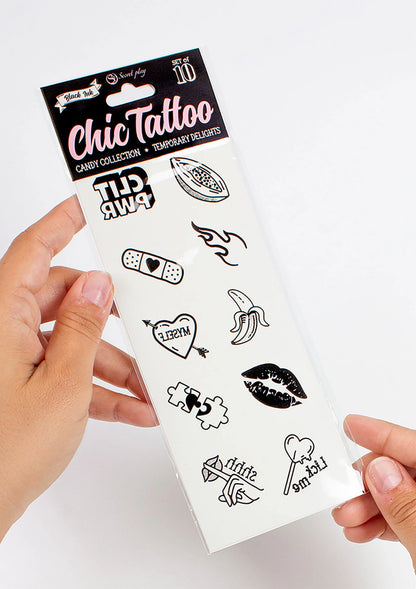 Bestel: Candy Chic Temporary Tattoo - bij Happytoys.nl, happytoys.be, Happytoys.ae: erotische sex webshop | liever Happy dan Easy ⭐⭐⭐⭐⭐ - Default Title - 44325 - BLACK
