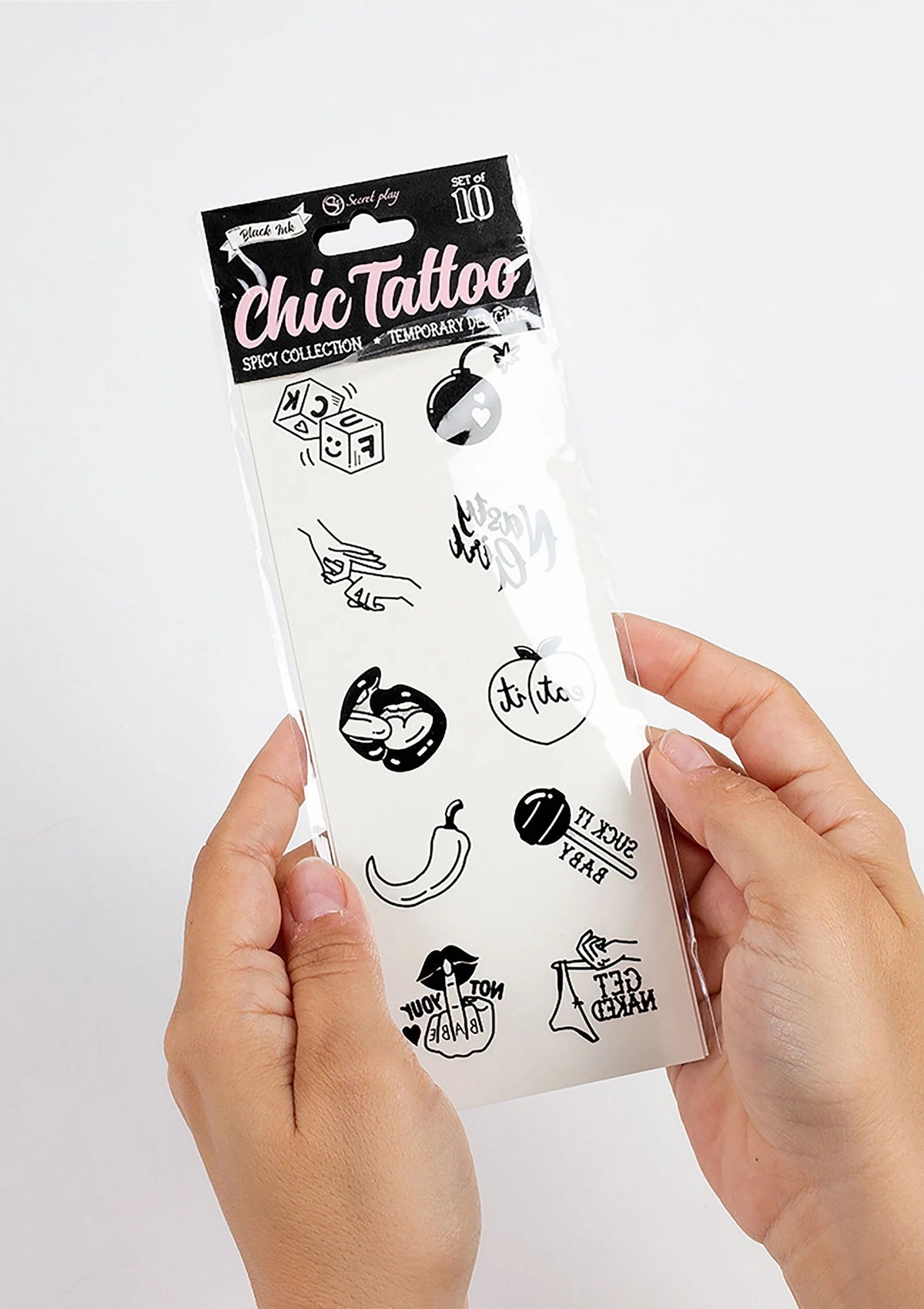 Bestel: Spicy Chic Temporary Tattoo - bij Happytoys.nl, happytoys.be, Happytoys.ae: erotische sex webshop | liever Happy dan Easy ⭐⭐⭐⭐⭐ - Default Title - 44326 - BLACK