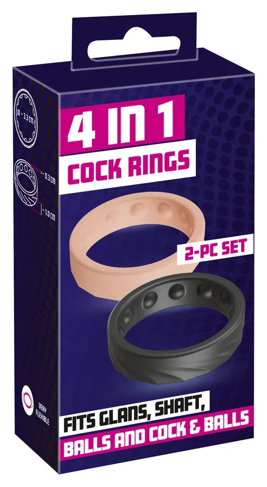 4in1 Cock Rings - Happytoys Sexshop: Toys for Feeling Happy & Easy 😊 - Discreet geleverd