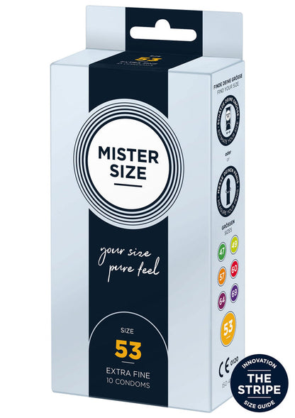 Bestel: 53mm Condoms 10pcs by Mister Size - bij Happytoys: de erotische sex webshop | liever Happy dan Easy ⭐⭐⭐⭐⭐