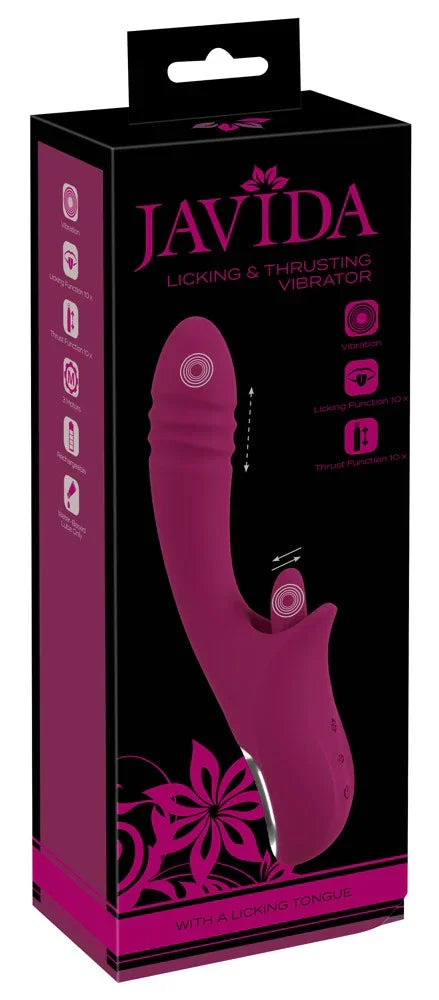Licking & Thrusting Vibrator by Javida - Happytoys Sexshop: Toys for Feeling Happy & Easy 😊 - Discreet geleverd
