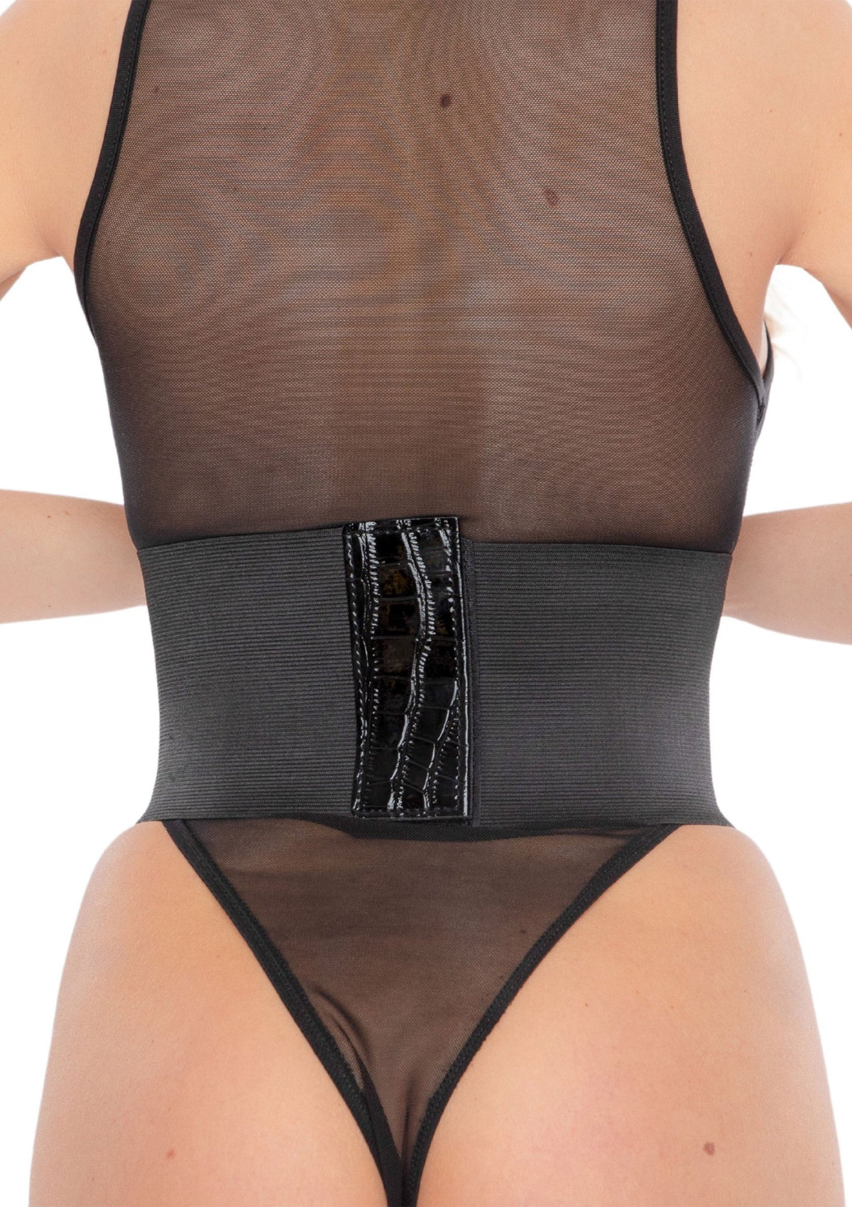 Bestel: Croco Front Waist Cincher - bij Happytoys.nl, happytoys.be, Happytoys.ae: erotische sex webshop | liever Happy dan Easy ⭐⭐⭐⭐⭐ - Default Title - 70828 - BLACK - S/M