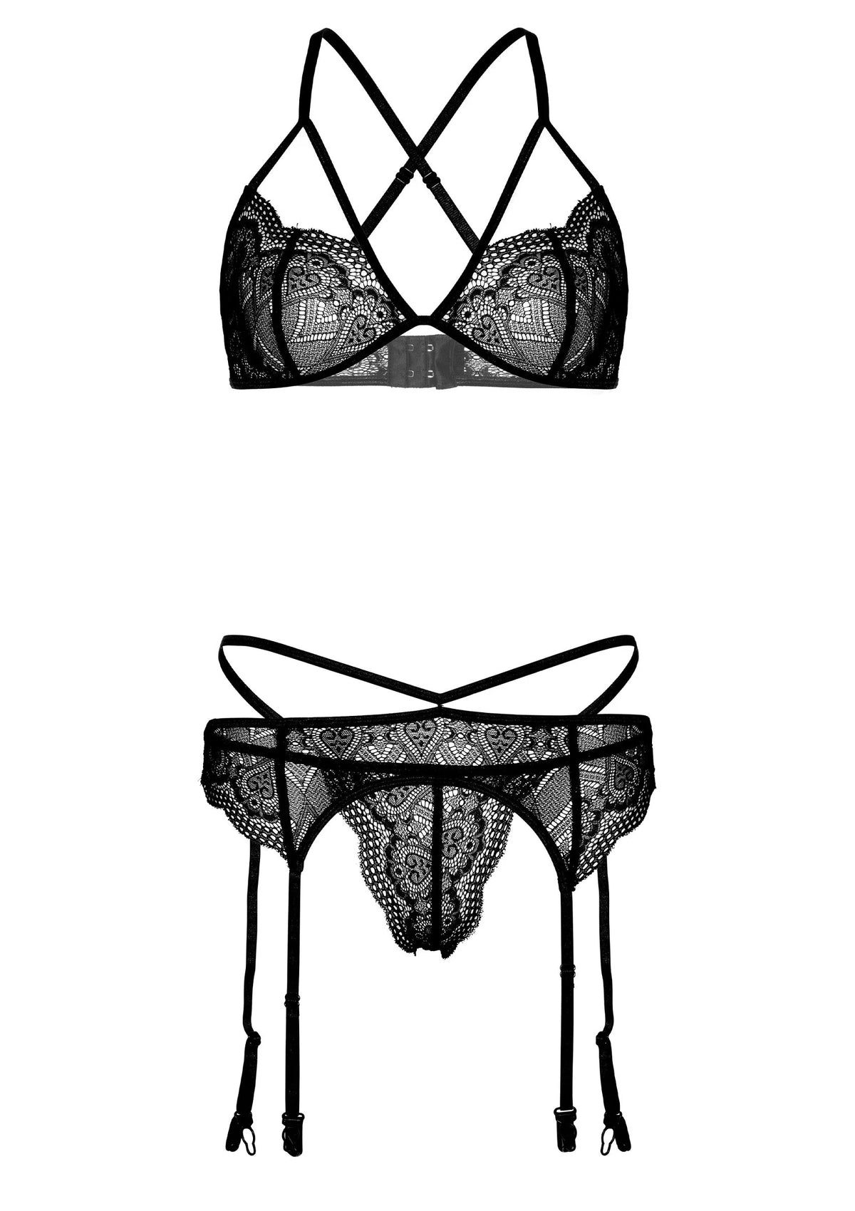 Bestel: 4PC Garter Lingerie Set - bij Happytoys: de erotische sex webshop | liever Happy dan Easy ⭐⭐⭐⭐⭐