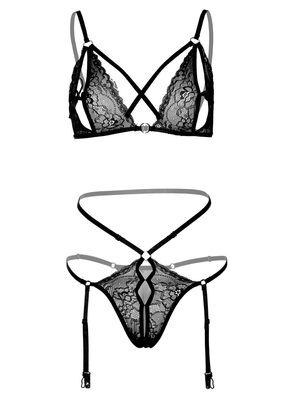 Bestel: 2PC Peek - a - Boo Bra and Panty by Daring Intimates - bij Happytoys.nl, happytoys.be, Happytoys.ae: erotische sex webshop | liever Happy dan Easy ⭐⭐⭐⭐⭐