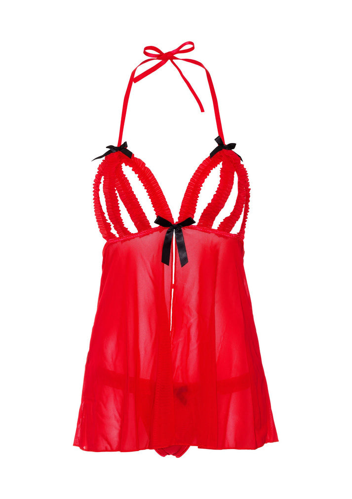 Bestel: Peek - a - boo Ruffle Babydoll by Daring Intimates - bij Happytoys: de erotische sex webshop | liever Happy dan Easy ⭐⭐⭐⭐⭐