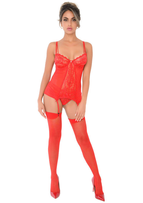 Bestel: Lace Cami Corset with string by Daring Intimates Day & Night - lingerie bij Happytoys: de erotische sex webshop | liever Happy dan Easy ⭐⭐⭐⭐⭐