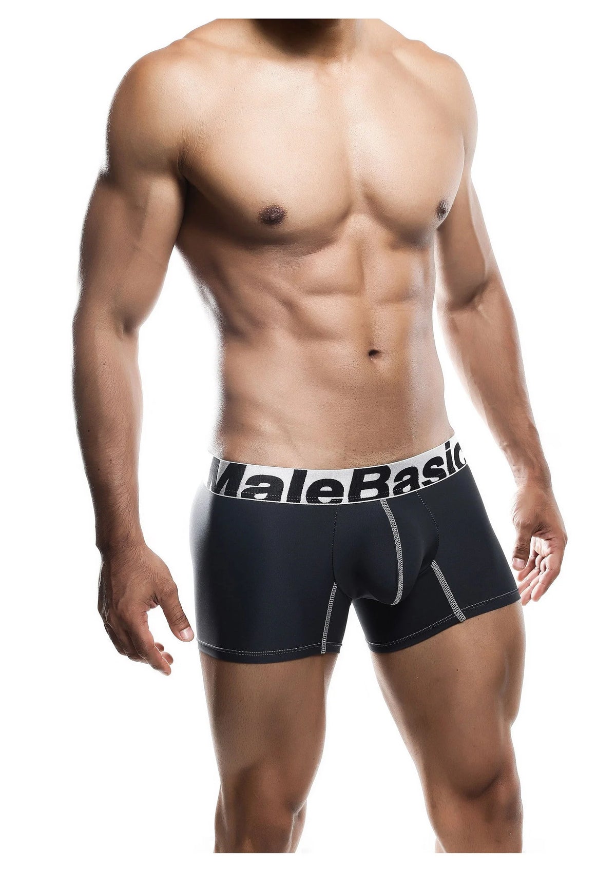 Bestel: MaleBasics Microfiber Boxer - bij Happytoys.nl, happytoys.be, Happytoys.ae: erotische sex webshop | liever Happy dan Easy ⭐⭐⭐⭐⭐ - Default Title - 81208 - BLACK - L