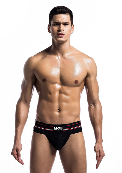 Bestel: Fetish Classic Wide Jockstrap by MOB Eroticwear - bij Happytoys: de erotische sex webshop | liever Happy dan Easy ⭐⭐⭐⭐⭐ - Zwart - XL - 81326 - BLACK - XL