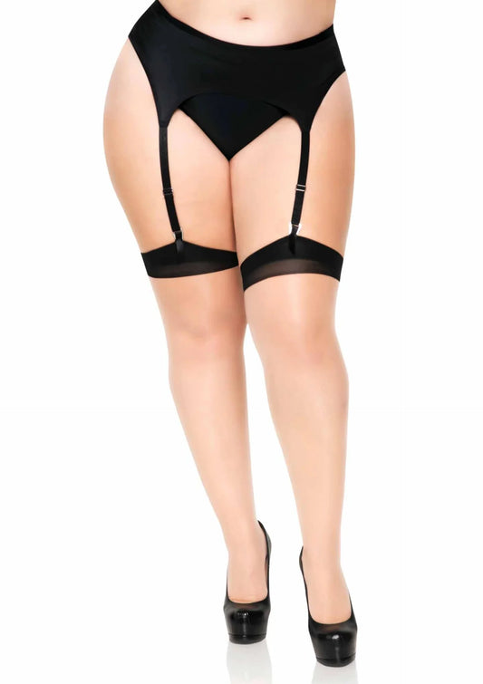 Bestel: Plus Elastane 2 - tone Stockings with Backseam by Leg Avenue - bij Happytoys: de erotische sex webshop | liever Happy dan Easy ⭐⭐⭐⭐⭐ - Default Title - 82001 - BLACK - PLUS