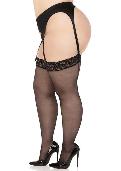 Bestel: Plus Sheer Backseam Stockings with Lace Top by Leg Avenue - bij Happytoys: de erotische sex webshop | liever Happy dan Easy ⭐⭐⭐⭐⭐