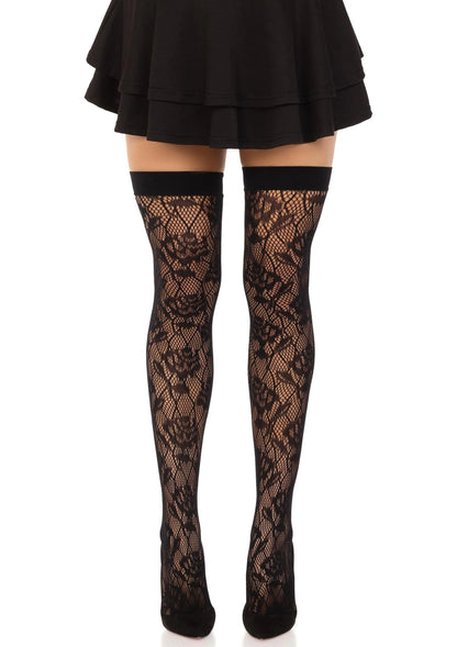 Bestel: Wild Rose Net Thigh Highs - bij Happytoys: de erotische sex webshop | liever Happy dan Easy ⭐⭐⭐⭐⭐