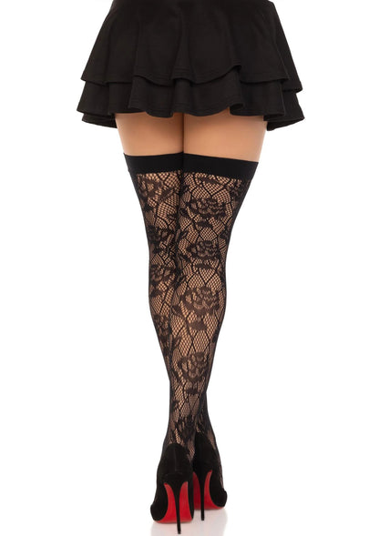 Bestel: Wild Rose Net Thigh Highs - bij Happytoys: de erotische sex webshop | liever Happy dan Easy ⭐⭐⭐⭐⭐