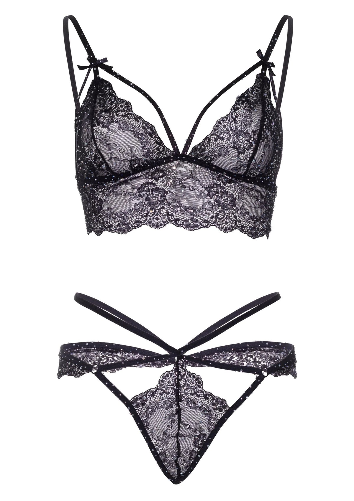 Bestel: Strappy Bralette and String by Leg Avenue - bij Happytoys: de erotische sex webshop | liever Happy dan Easy ⭐⭐⭐⭐⭐