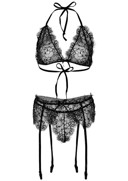 Bestel: Plus Lace Bra Top, String and Garter Belt by Leg Avenue - bij Happytoys: de erotische sex webshop | liever Happy dan Easy ⭐⭐⭐⭐⭐