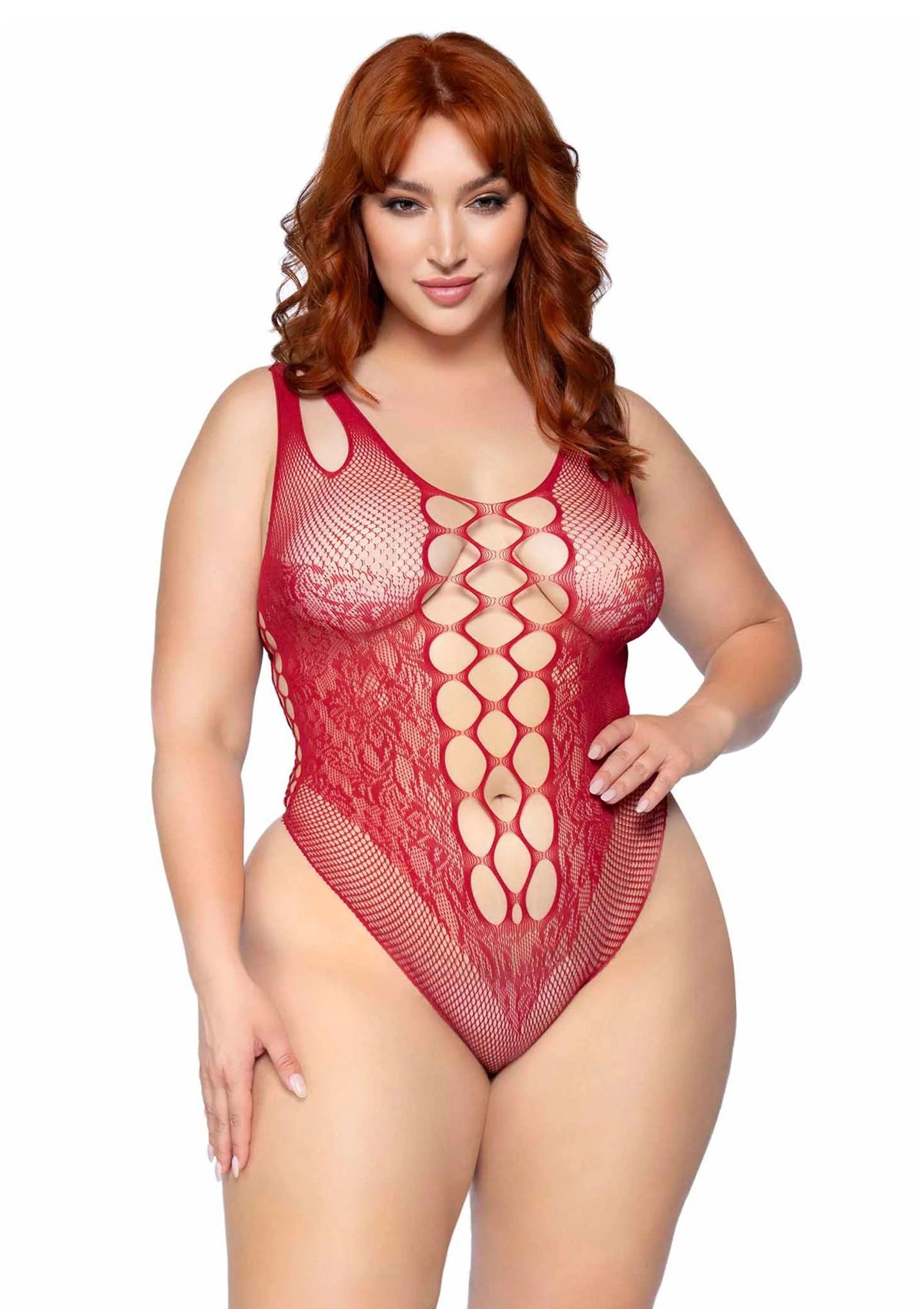Bestel: Plus Seamless Bodysuit with Shoulder Straps by Leg Avenue - bij Happytoys.nl, happytoys.be, Happytoys.ae: erotische sex webshop | liever Happy dan Easy ⭐⭐⭐⭐⭐ - Default Title - 82030 - RED - 1X/2X
