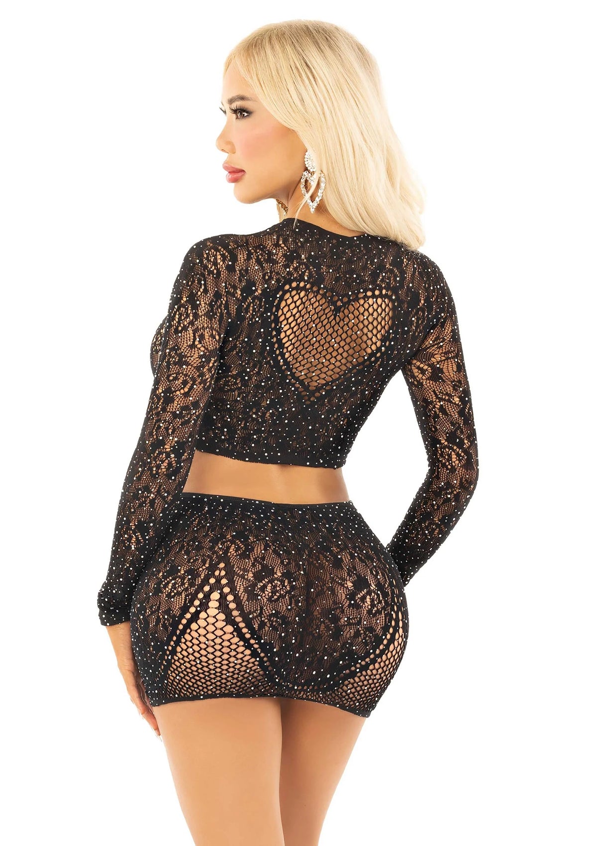 Bestel: Rhinestone Crop Top and Mini Skirt by Leg Avenue - bij Happytoys.nl, happytoys.be, Happytoys.ae: erotische sex webshop | liever Happy dan Easy ⭐⭐⭐⭐⭐