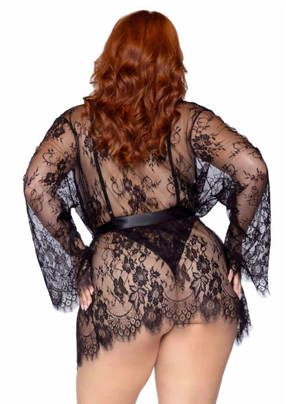 Bestel: Plus Teddy with Cheeky Thong and Lace Robe by Leg Avenue - bij Happytoys: de erotische sex webshop | liever Happy dan Easy ⭐⭐⭐⭐⭐