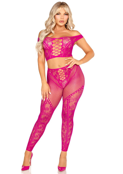 Bestel: Off Shoulder Crop Top and Legging by Leg Avenue - bij Happytoys: de erotische sex webshop | liever Happy dan Easy ⭐⭐⭐⭐⭐