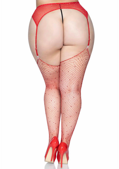 Bestel: Plus Rhinestone Fishnet Stockings by Leg Avenue - Stockings bij Happytoys.nl, happytoys.be, Happytoys.ae: erotische sex webshop | liever Happy dan Easy ⭐⭐⭐⭐⭐
